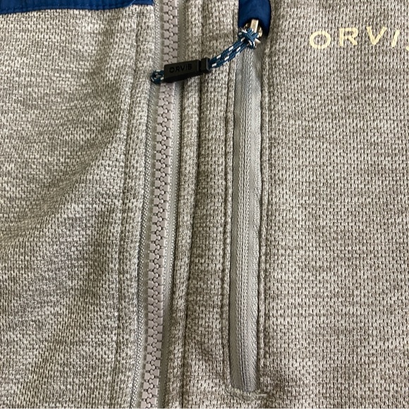 Orvis Jacket EGray Blue Bonded Mesh Full Zip Fleece Outdoors Men’s  Sz M - Picture 8 of 16